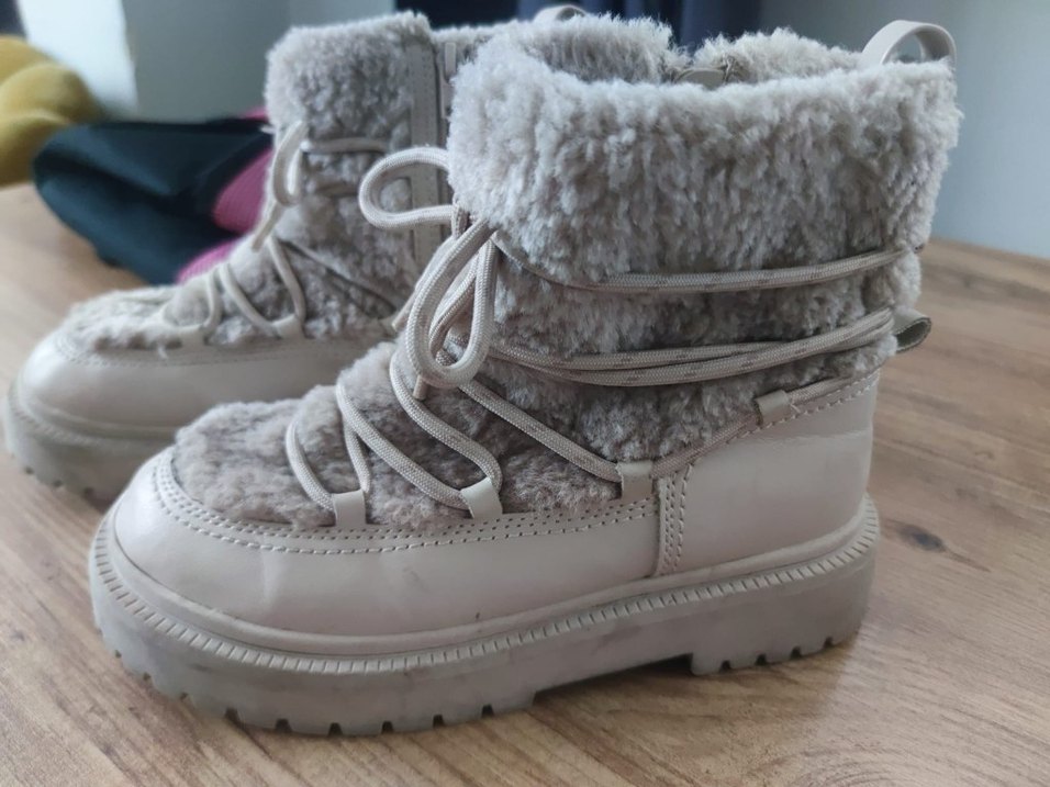 Zara Bej Kürklü Kadın Dolgu Topuk Bot - Görsel 2