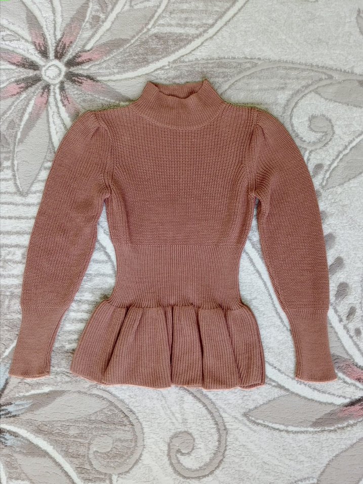 Bej Kadın Balıkçı Yaka Triko Kazak - Görsel 2