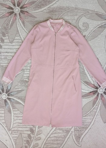 Pembe Fermuarlı Uzun Hamile Ceketi - Görsel 2