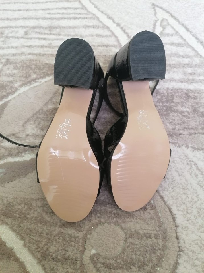 Siyah Tokalı Blok Topuklu Kadın Abiye Ayakkabı - Görsel 2