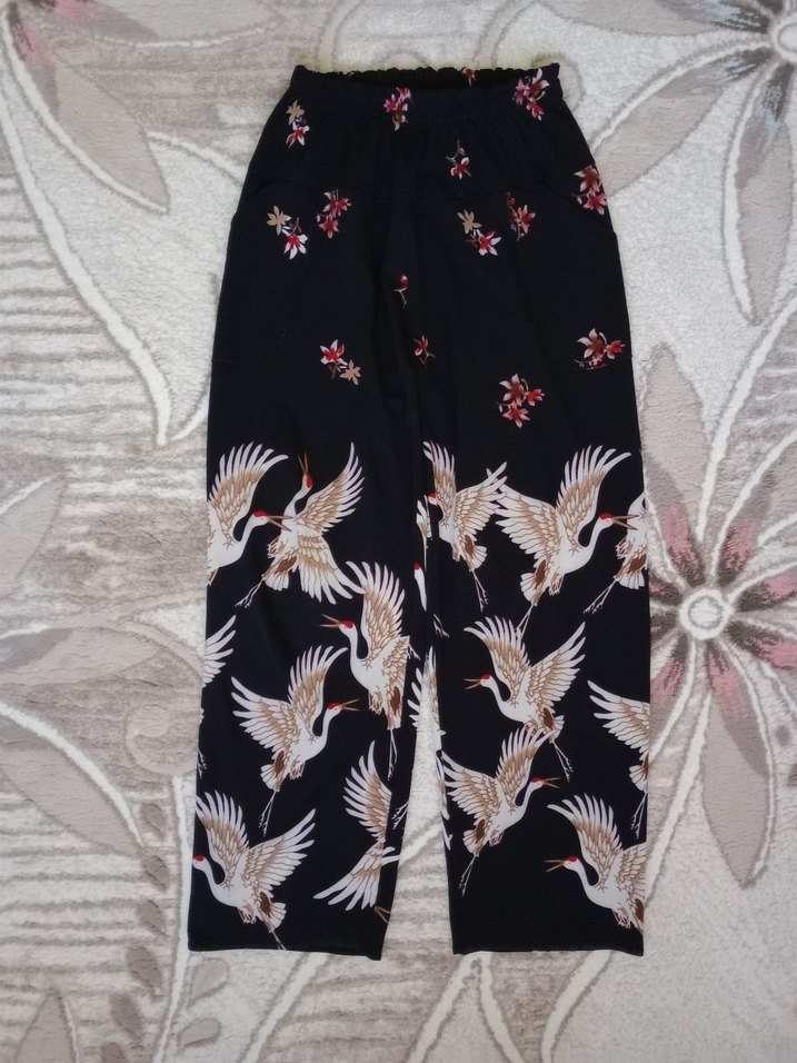 Nakışlı Salaş Kadın Kumaş Pantolon - Görsel 2