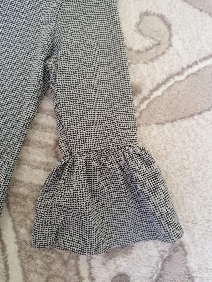 Gri Midi Kadın Elbise, Uzun Kollu, Pile Detaylı - Görsel 2