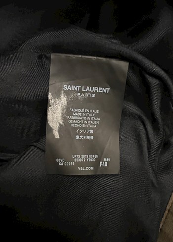 Saint Laurent Saint laurent kısa haki ceket baharlık mont
