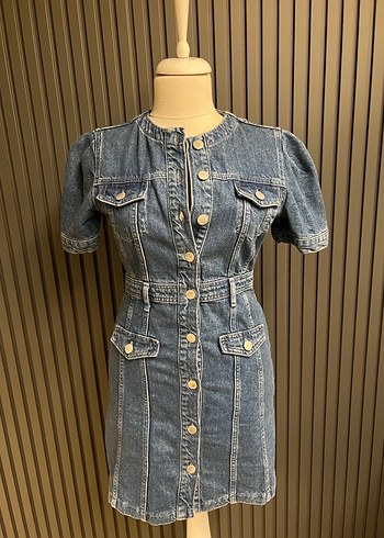 xs Beden Maje denim jean elbise kısa