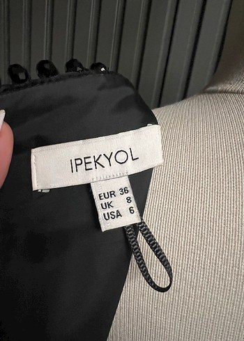 ipekyol İpekyol v yaka siyah saten abiye elbise kısa