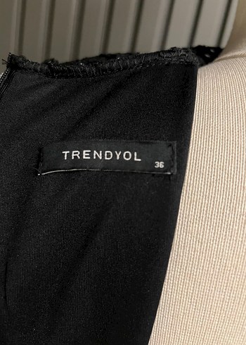 s Beden Dantel Detaylı Siyah Uzun Kollu Kalem Elbise trendyol