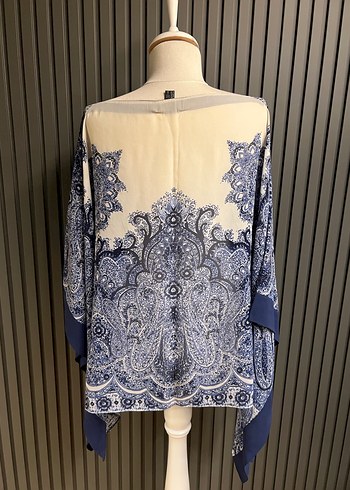 Etro saf ipek plaj elbisesi üst bluz tunik pareo - Görsel 4