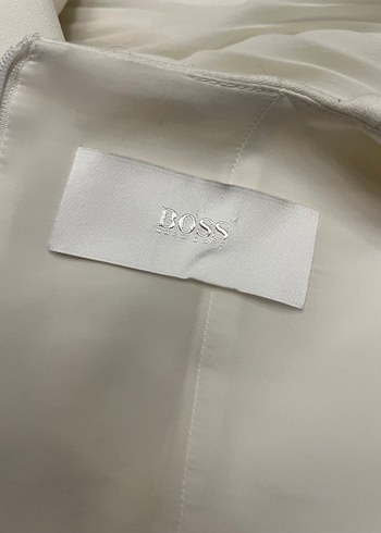 Hugo boss pileli beyaz elbise - Görsel 8