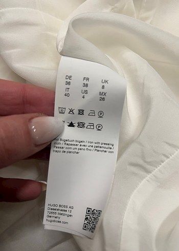 Hugo boss pileli beyaz elbise - Görsel 9