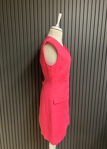 Adil ışık pembe sırt dekolteli kısa elbise - Görsel 6