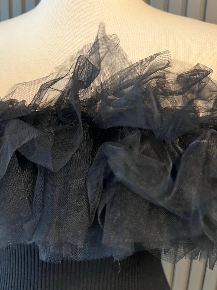 Zara triko tüllü body bluz üst - Görsel 4