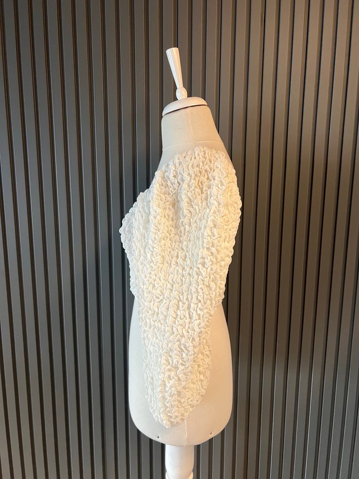 Bershka tül crop üst bluz - Görsel 4