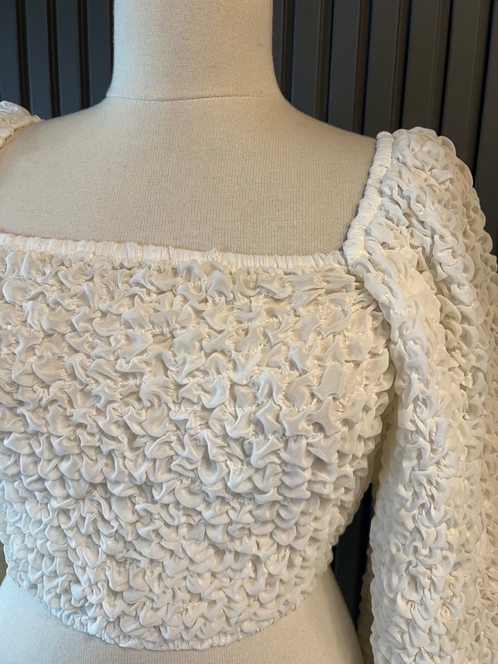 Bershka tül crop üst bluz - Görsel 2