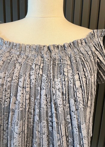 Zara düşük omuz üst dantel bluz - Görsel 3