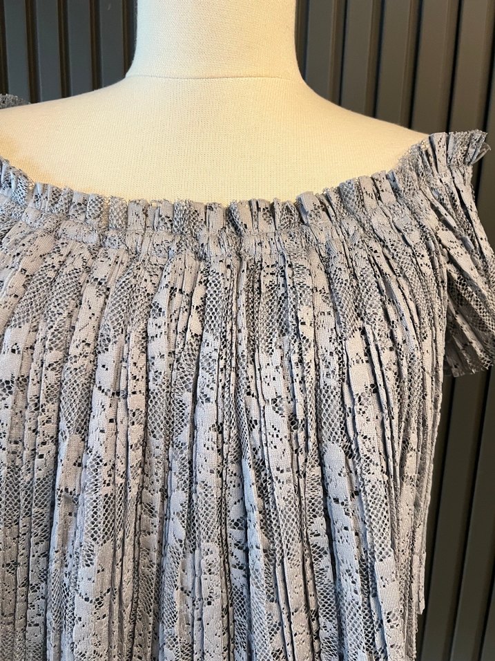 Zara düşük omuz üst dantel bluz - Görsel 3