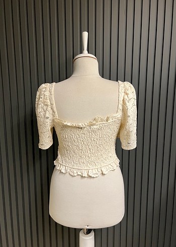 Zara dantel fisto crop üst bluz - Görsel 6