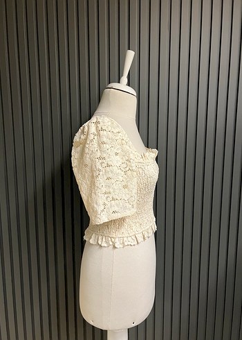 Zara dantel fisto crop üst bluz - Görsel 5
