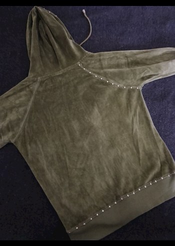 xs Beden vintage yeşil kadife zımbalı hırka