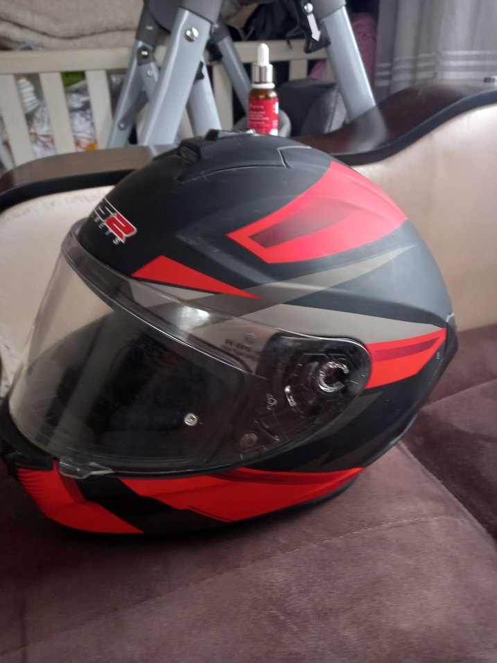 Kırmızı Baskılı Biker Motosiklet Kaskı - Görsel 2