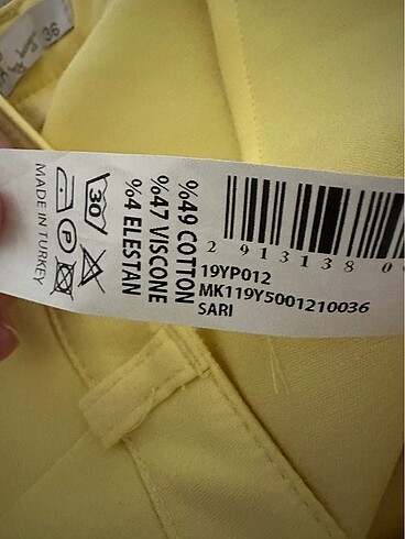 xs Beden Sarı kumaş pantolon