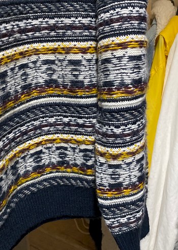 Bohem Çok Renkli Desenli Triko Kazak - Görsel 5