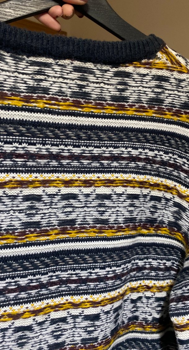 Bohem Çok Renkli Desenli Triko Kazak - Görsel 4