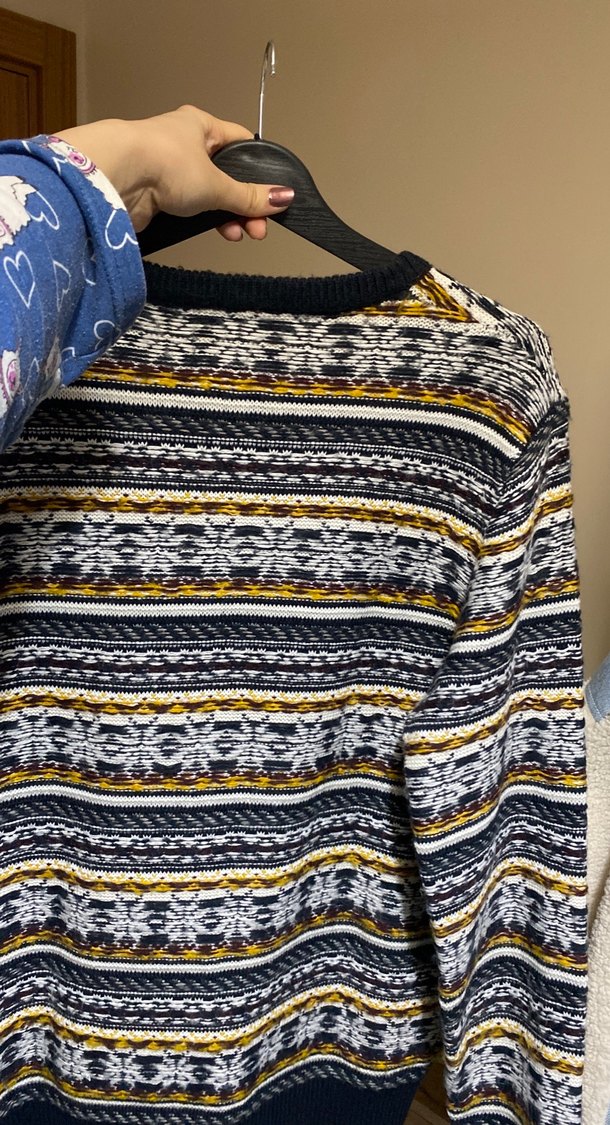 Bohem Çok Renkli Desenli Triko Kazak - Görsel 3