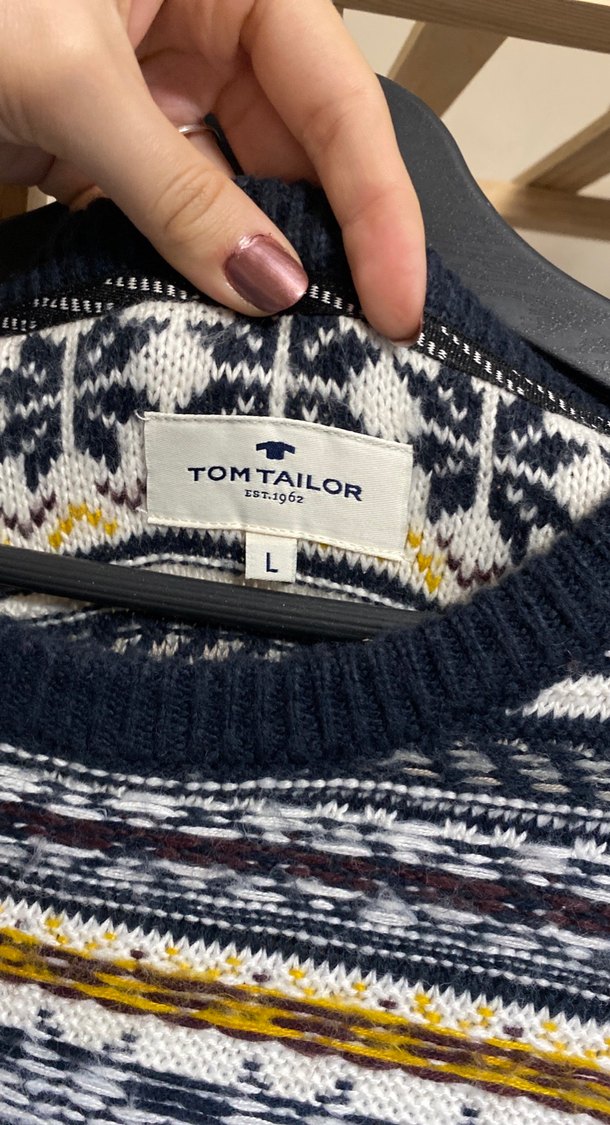 Bohem Çok Renkli Desenli Triko Kazak - Görsel 2