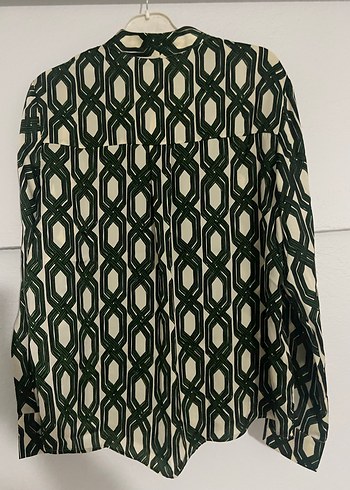 Mango Zincir Detaylı Yeşil Bohem Uzun Kollu Gömlek - Görsel 6