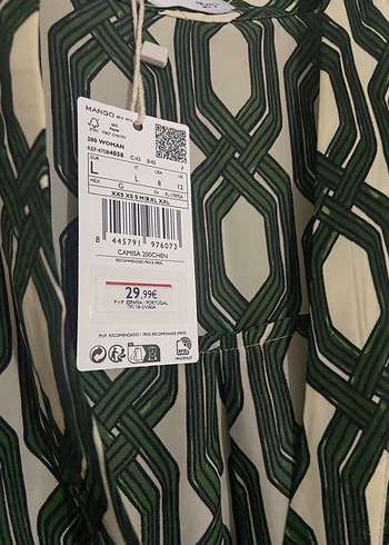 Mango Zincir Detaylı Yeşil Bohem Uzun Kollu Gömlek - Görsel 3