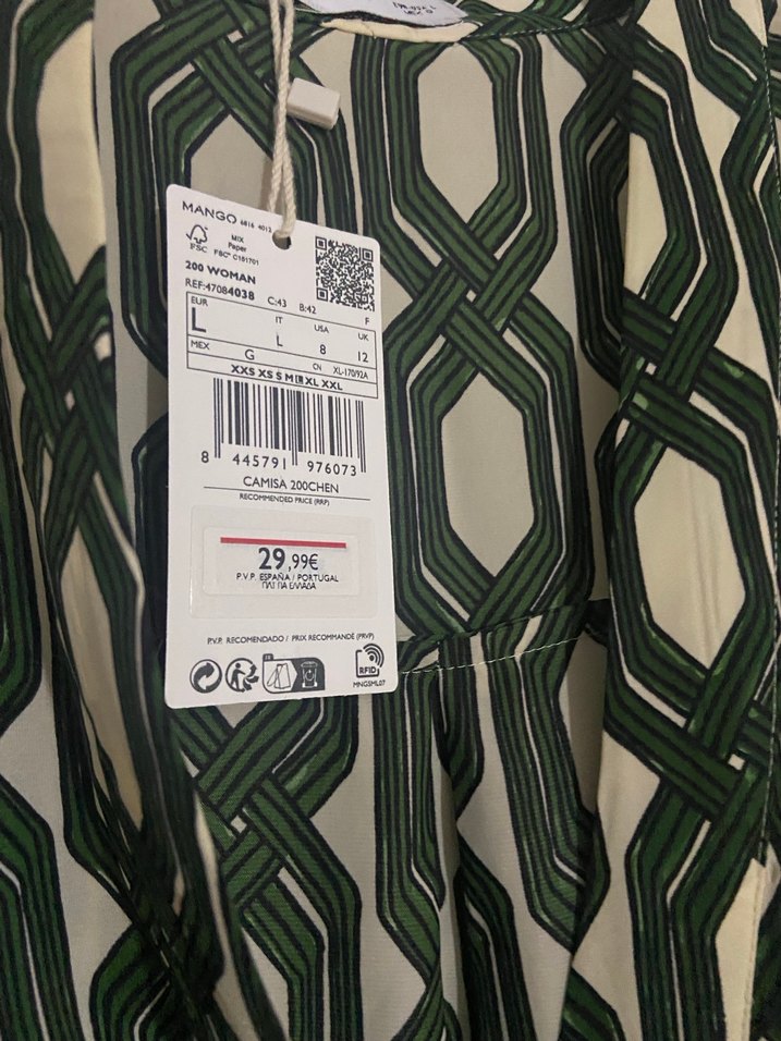 Mango Zincir Detaylı Yeşil Bohem Uzun Kollu Gömlek - Görsel 3