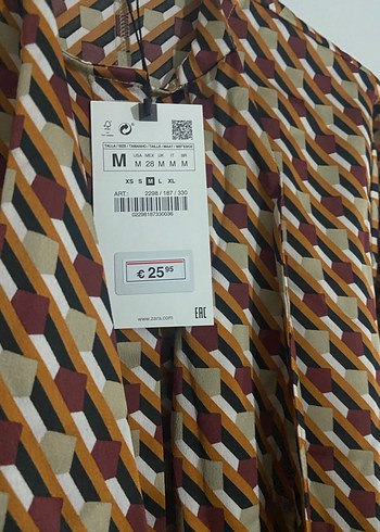 Zara Kadın Retro Desenli Uzun Kollu Gömlek - Görsel 6