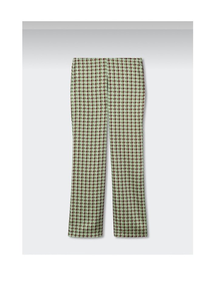 Mango Yeşil Ekose Kemerli Kadın Kumaş Pantolon - Görsel 2