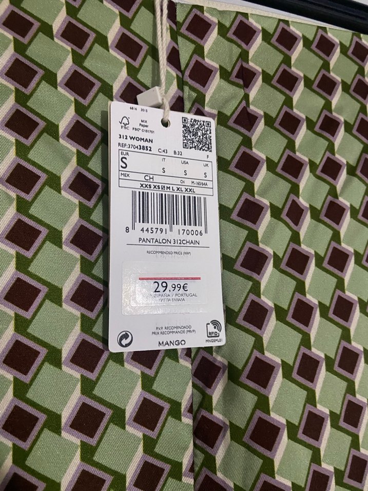 Mango Yeşil Ekose Kemerli Kadın Kumaş Pantolon - Görsel 4