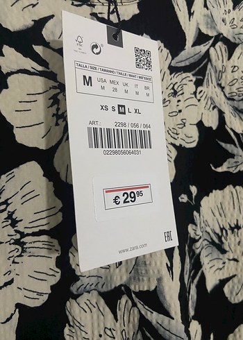 Zara Çiçek Desenli Siyah Midi Elbise - Görsel 2