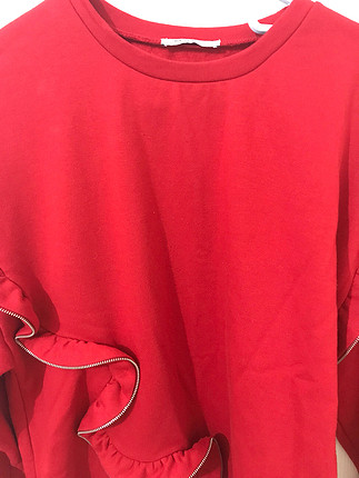 s Beden kırmızı Renk Zara marka kırmızı sweatshirt