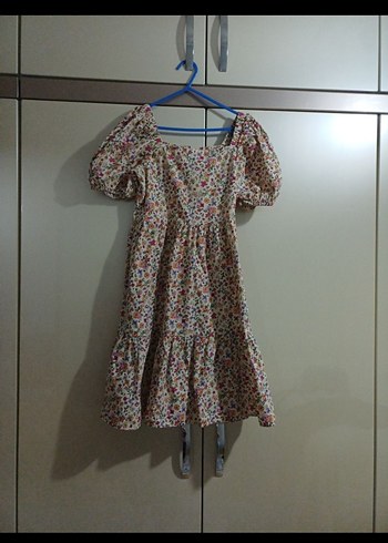 Pamuklu Bohem Çiçek Desenli Midi Elbise - Görsel 2