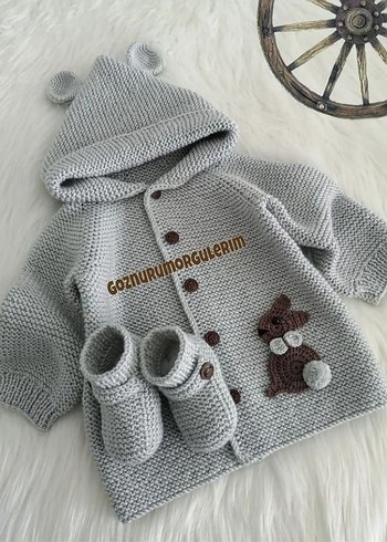 Nakışlı Pastel Yeşil Bebek örgüleri - Görsel 4