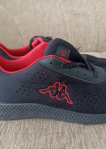 Gri Kırmızı Erkek Spor Ayakkabı Velcro