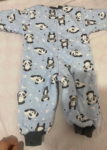 Mavi Erkek Bebek Kürklü Polar Tulum - Görsel 3