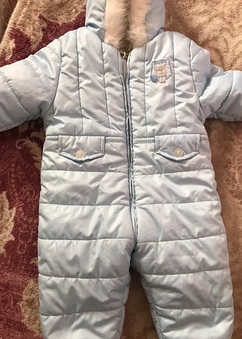 LC Waikiki Gri Peluş Detaylı Bebek Kayak Tulumu
