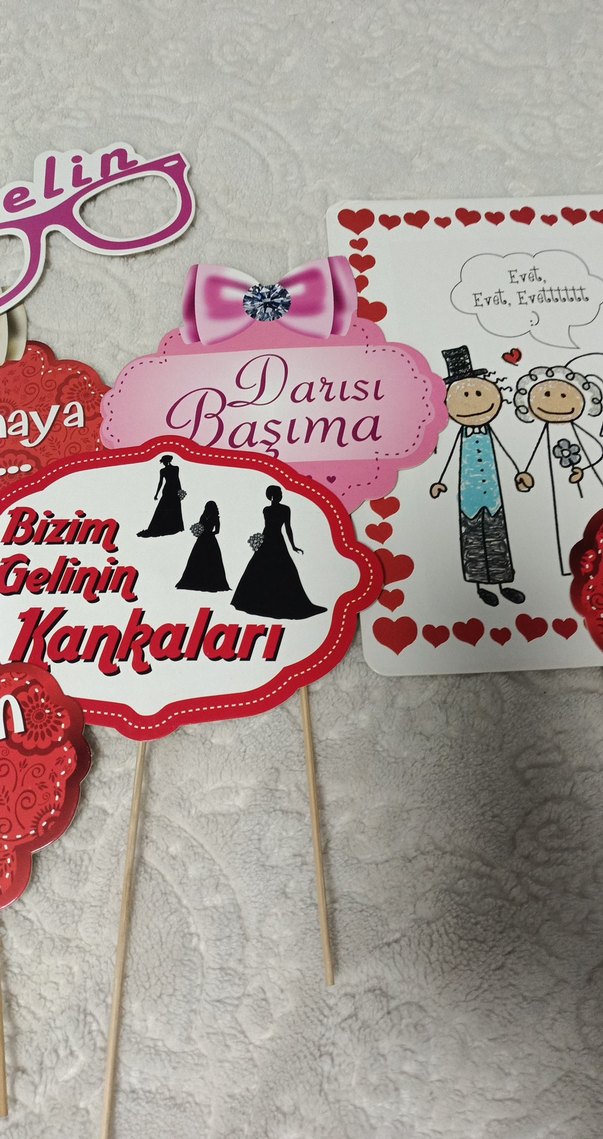 Renkli Pembe Parti Konuşma Balonları - Görsel 5