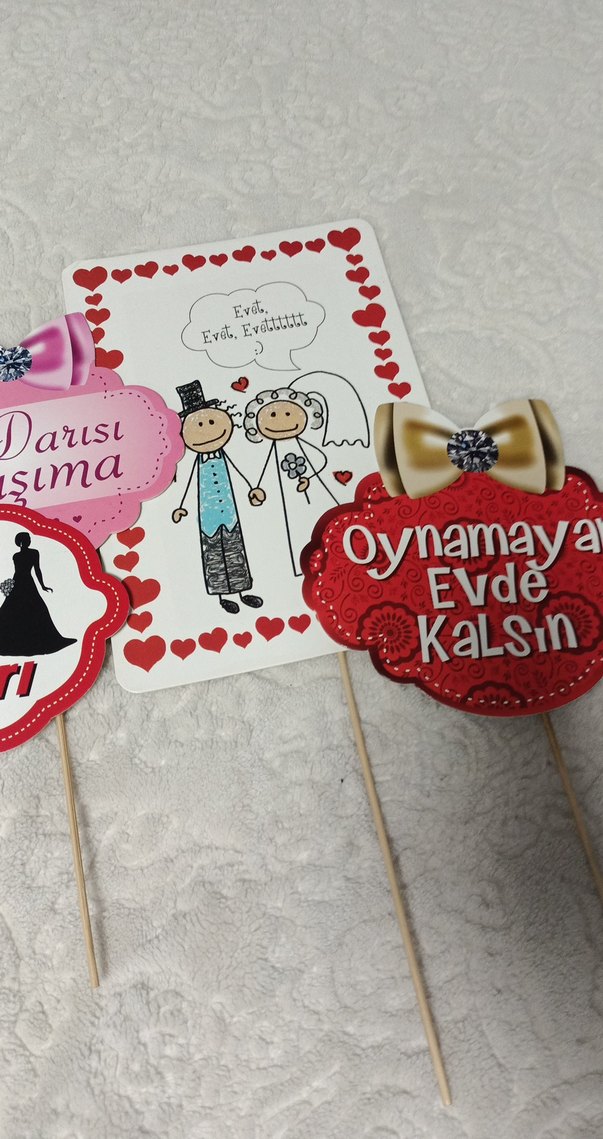 Renkli Pembe Parti Konuşma Balonları - Görsel 4