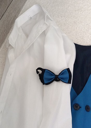 Erkek Çocuk Lacivert Düğmeli Yelek Takım - Görsel 3