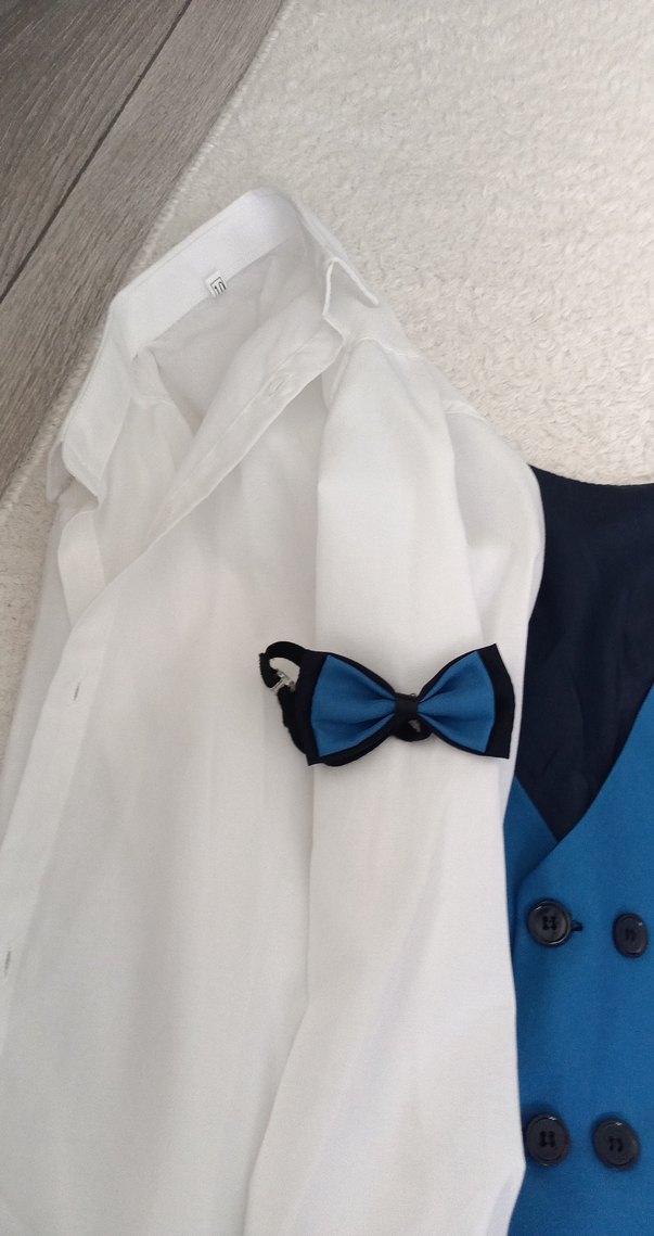 Erkek Çocuk Lacivert Düğmeli Yelek Takım - Görsel 3