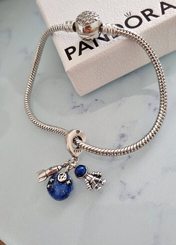  Beden gri Renk Pandora 925 ayar gümüş charm 