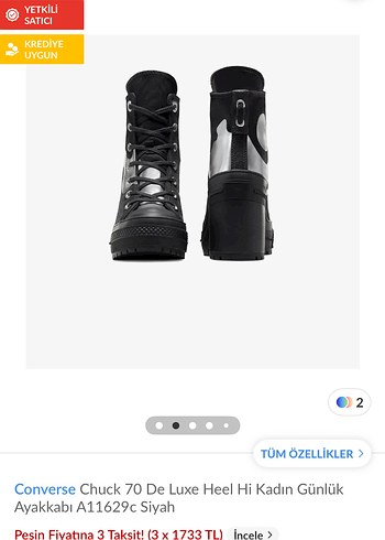 Converse Converse Chuck 70 De Luxe Siyah Platform Topuklu Spor Ayakkabı