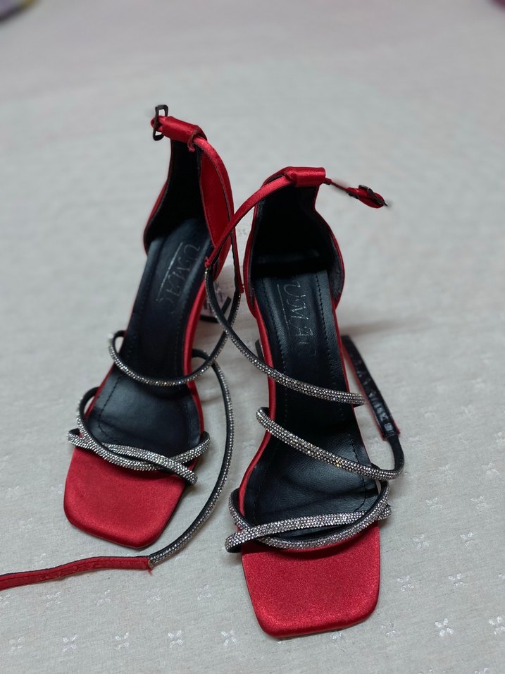 Diger Kırmızı Yılan Desenli Stiletto - Görsel 2