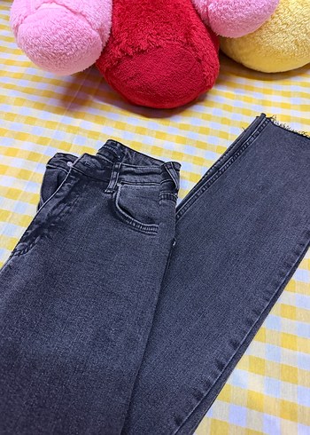 Gri Tie-Dye Midi Denim Kadın Jean - Görsel 3