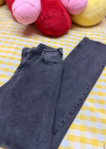 Gri Tie-Dye Midi Denim Kadın Jean - Görsel 2